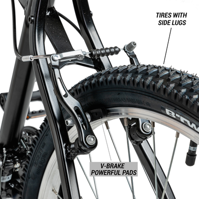 Decathlon Rockrider ST50, 21 Speed Aluminum Mountain Bike, 26", Unisex Black, Medium- brand new and assembled