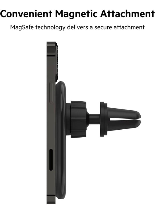 Belkin Magnetic Wireless Car Charger - MagSafe Compatible Car Mount Wireless Charger - Air Vent Mount With Included Power Supply for iPhone 14, iPhone 13 & iPhone 12 - Car Magnetic Phone Mount Charger- NEW IN BOX!!!
