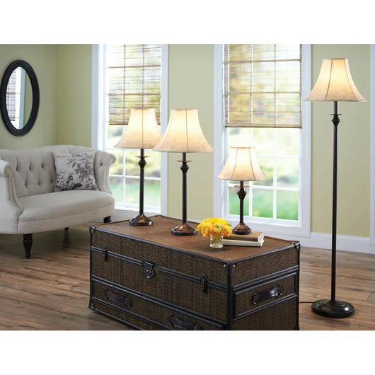 Better Homes & Gardens Traditional 4-Piece Table and Floor Lamp Set, Bronze**New in Box**