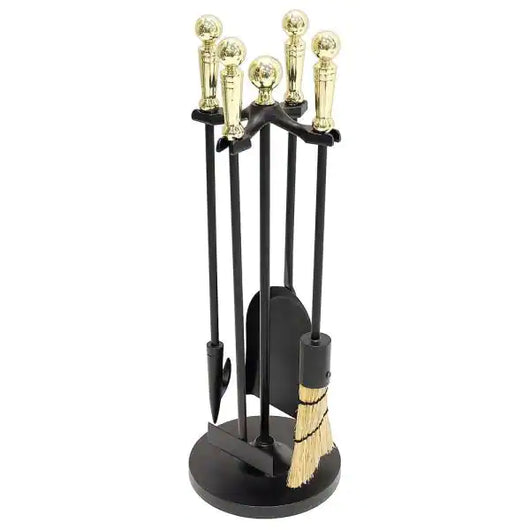 22 in. Tall Polished Brass Paxton 5-Piece Mini Fireplace Tool Set**New**