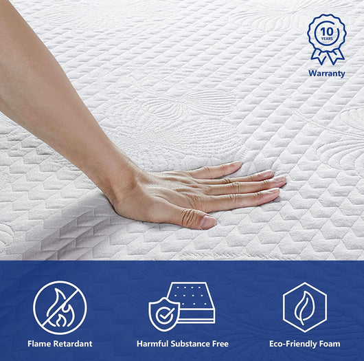 Olee Sleep 10 inch Aquarius Memory Foam Mattress - Queen- new in box