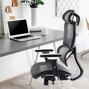Oline ErgoPro Ergonomic Office Chair - Rolling Desk Chair with 4D Adjustable Armrest, 3D Lumbar Support and Blade Wheels - Mesh Computer Chair, Gaming Chairs, Executive Swivel Chair (Black)**New and assembled**