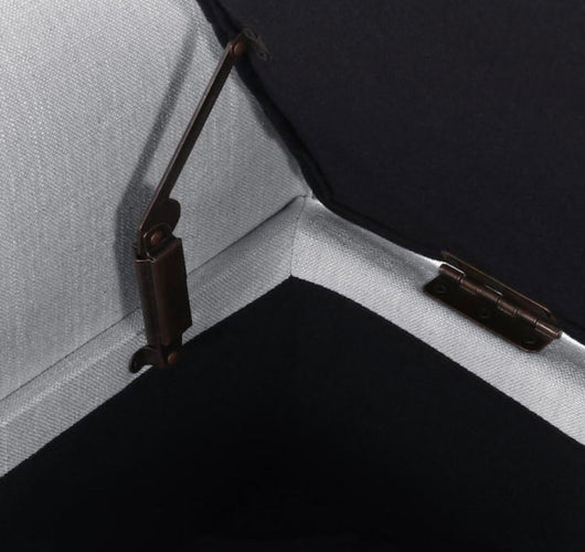 Noble House Light Gray Tufted Fabric Armed Storage Bench- NEW AND ASSEMBLED!!!!