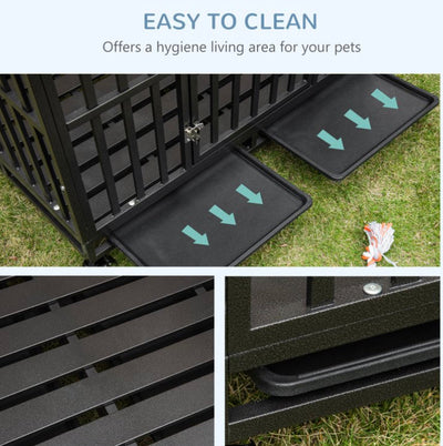 PawHut Heavy Duty Steel Dog Crate Kennel with Wheels and 1 Access Door, Black- NEW IN BOX!!!