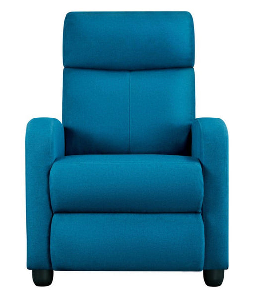 Yaheetech Modern Upholstered Fabric Recliner with Pocket, Blue- NEW AND ASSEMBLED!!!