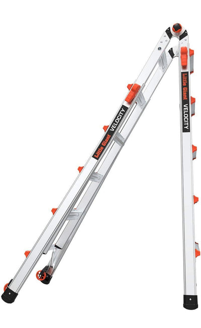 SALVAGE SPECIAL!!!Little Giant Ladders, Velocity with Wheels, M22, 22 Ft, Multi-Position Ladder, Aluminum, Type 1A, 300 lbs Weight Rating- shipping damage - please see pics