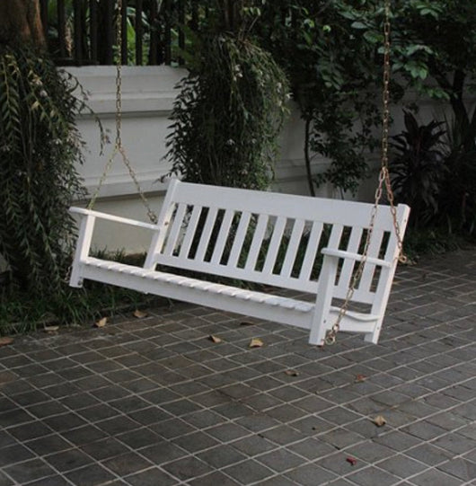 Better Homes & Gardens Delahey Outdoor White Porch Swing- NEW IN BOX!!!