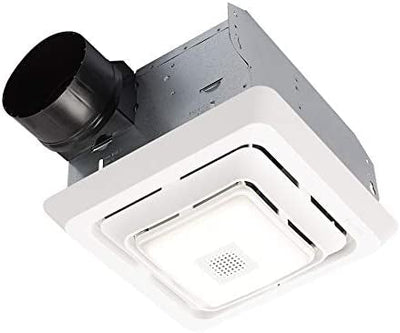 Broan-NuTone SPK80L Bluetooth Speaker Bathroom Ventilation LED Light, 80 CFM, 2.5 Sones Bath Fan, White- new in box