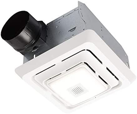 Broan-NuTone SPK80L Bluetooth Speaker Bathroom Ventilation LED Light, 80 CFM, 2.5 Sones Bath Fan, White- new in box
