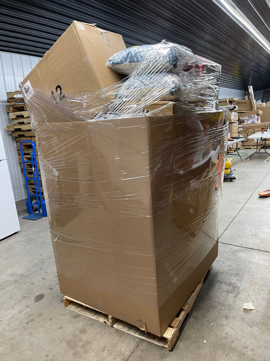 Jumbo huge liquidation pallet- over 7 ft tall ! Pallet number 8745