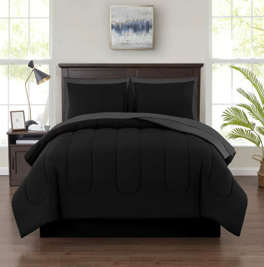 Mainstays Black 8 Piece Bed in a Bag Comforter Set With Sheets, Queen- NEW IN BAG!!!