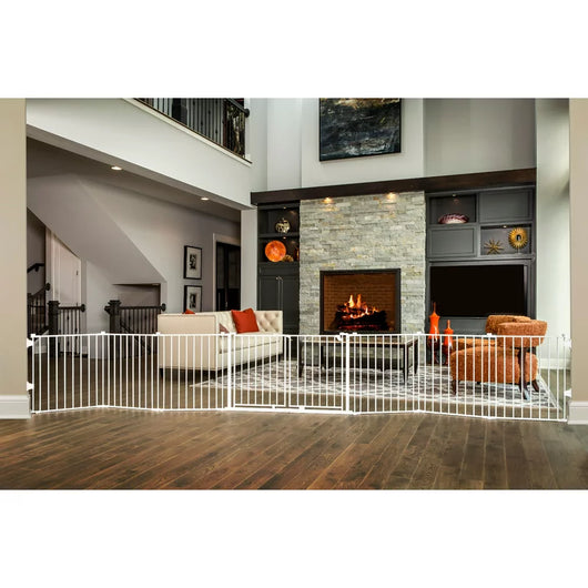 Regalo 192 inch Wide Double Door Super Wide Baby Gate and 8-Panel Play Yard, White, 4-in-1**New in box**