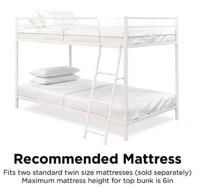 Mainstays Small Space Twin Over Twin Junior Bunk Bed, White!! NEW IN BOX!!!