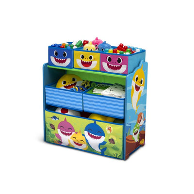 Baby Shark 4-Piece Room-in-a-Box Bedroom Set by Delta Children - Includes Sleep & Play Toddler Bed, 6 Bin Design & Store Toy Organizer and Art Desk with Chair**New in Box**