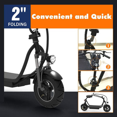 SKRT Electric Scooter 350W 48V 18.6 Miles Long-range Battery Foldable Easy Carry Portable Design, Adult Electric Scooter Up to 18 MPH Commuter Scooter Black!  -Brand new & Assembled (Light Switch button is cracked but does still work, photos shown)