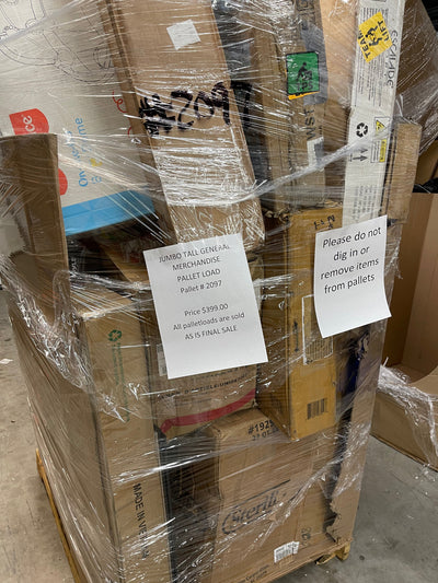 Jumbo huge liquidation pallet- over 7 ft tall ! Pallet number 2097