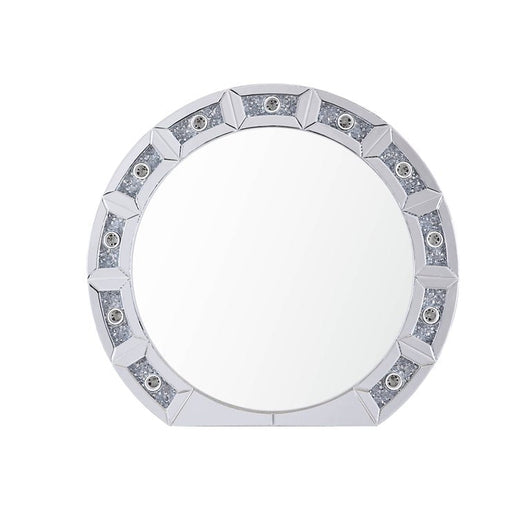 Acme Furniture Noralie Table Mirror in Mirrored & Faux Diamonds 32'' x 29" Wall Décor, by Acme Furniture- NEW IN BOX!!!