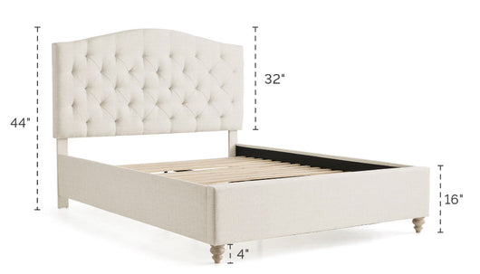 My Texas House Anna Upholstered Diamond Tufted Bed, King, Oat!! NEW IN BOXES(COMES IN 2 BOXES)!!
