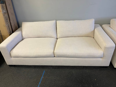 SET -  Stone & Beam Westview Extra-Deep Down-Filled Sofa Couch, 89"W, Cream and- Stone & Beam Westview Extra-Deep Down-Filled Accent Chair, 43.3"W, Cream NEW