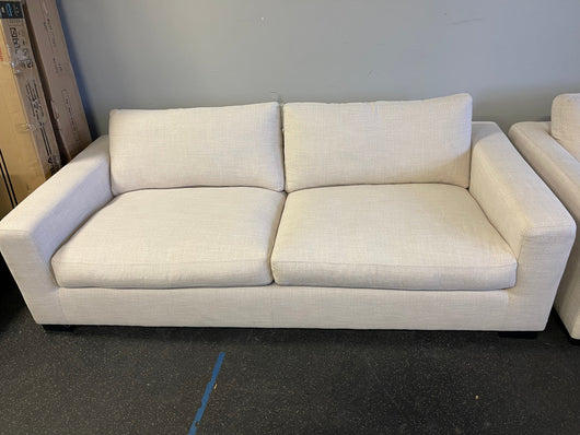 SET -  Stone & Beam Westview Extra-Deep Down-Filled Sofa Couch, 89"W, Cream and- Stone & Beam Westview Extra-Deep Down-Filled Accent Chair, 43.3"W, Cream NEW