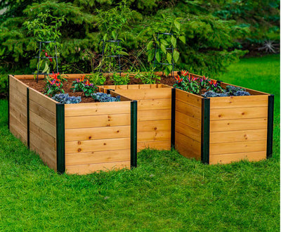 Vita Mezza 6’x6’ Keyhole Garden Bed, Cedar Wood!! NEW IN BOXES(2)!!