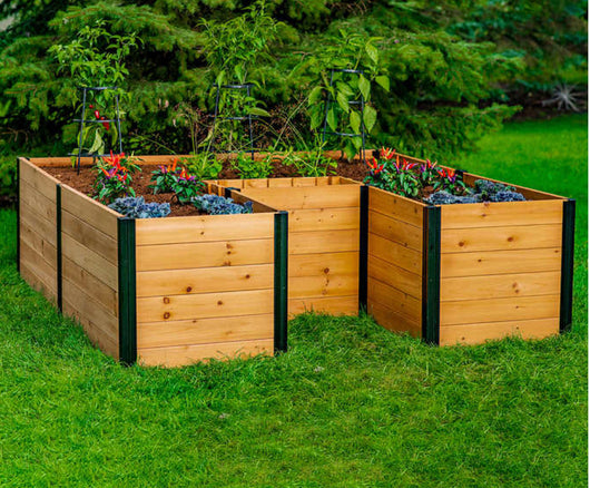 Vita Mezza 6’x6’ Keyhole Garden Bed, Cedar Wood!! NEW IN BOXES(2)!!