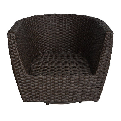 Everluck Swivel Chair, 1 piece, Brown Wicker with Tan Cushions**New**