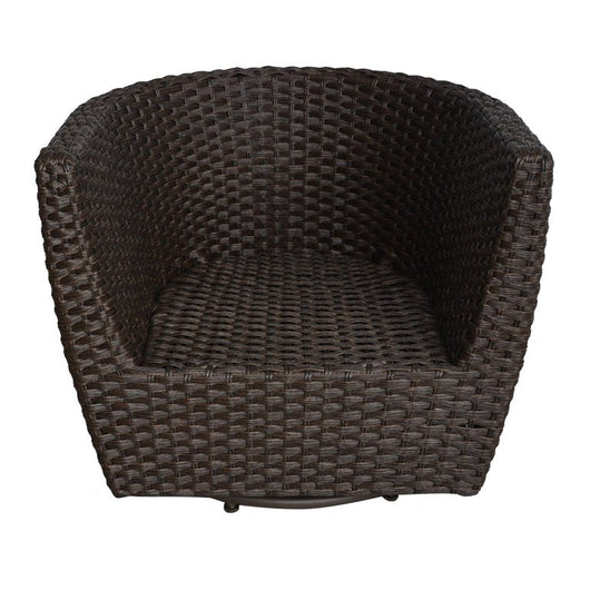 Everluck Swivel Chair, 1 piece, Brown Wicker with Tan Cushions**New**