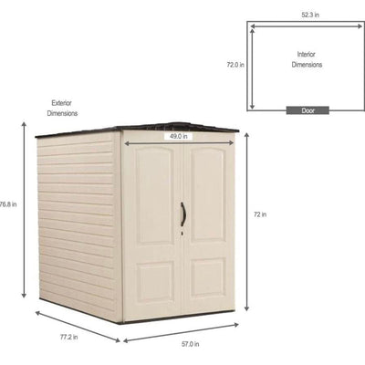 Rubbermaid - Large weatherproof resin shed for outdoor and gardens Model Roughneck!  -Brand new in the box (5’x6’)