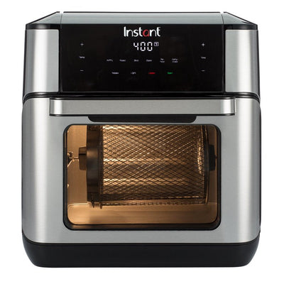 Instant Vortex Plus 10QT 7-in-1 Digital Air Fryer Oven, with Rotisserie Spit, Drip Pan, and 2 Cooking Trays, 1500W (Black, Steel)**New in Box**