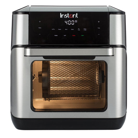 Instant Vortex Plus 10QT 7-in-1 Digital Air Fryer Oven, with Rotisserie Spit, Drip Pan, and 2 Cooking Trays, 1500W (Black, Steel)**New in Box**