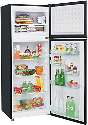 RCA RFR725 2 Door Apartment Size Refrigerator with Freezer, Stainless- new in box - scratch & dent