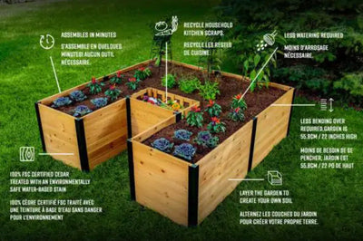 Vita Mezza 6’x6’ Keyhole Garden Bed, Cedar Wood!! NEW IN BOXES(2)!!