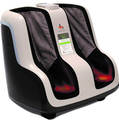 Human Touch Reflex SOL Foot & Calf Massager w/ Heat - Plantar Fasciitis Relief + Circulation + Shiatsu Deep Kneading + Vibrating for Stress + Compression - Adjustable for Women and Men up to Size 12!! NEW IN BOX!!