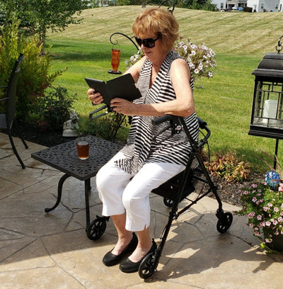 Equate Rolling Walker For Seniors, Rollator Walker with Seat and Wheels, Black- NEW KN BOX!!!!