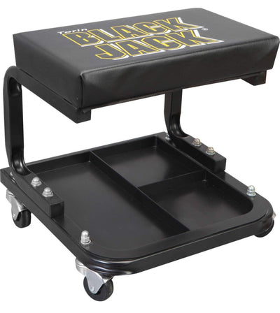 Torin TR6100W Blackjack Rolling Creeper Garage/Shop Seat: Padded Mechanic Stool with Tool Tray Storage, Black- NEW IN BOX!!!