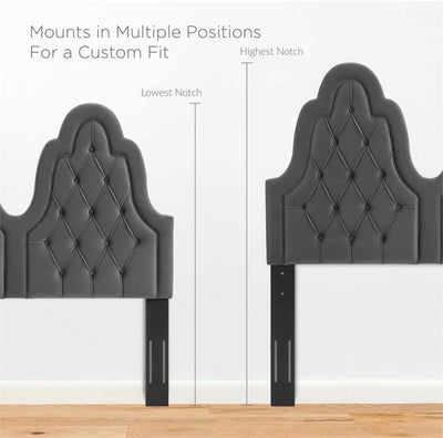 Modway Augustine Tufted Performance Velvet Headboard, King/California King, Charcoal- NEW IN BOX!!!