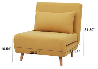 A&D Home Tustin Convertible Chair, Mustard Yellow!! NEW IN BOX!!