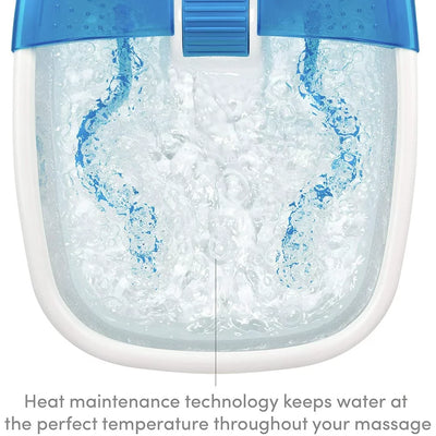 HoMedics Bubble Bliss Deluxe Foot Spa Bubble Foot Massager, 3 Attachments, Splash Guard, Creates Bubbles, Helps Improves Circulation, Soothe Tired Muscles, Built-In Storage**New in Box**