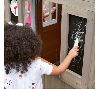 KidKraft Country Vista Wooden Outdoor Playhouse with Double Doors, Play Kitchen & Benches- new in the box