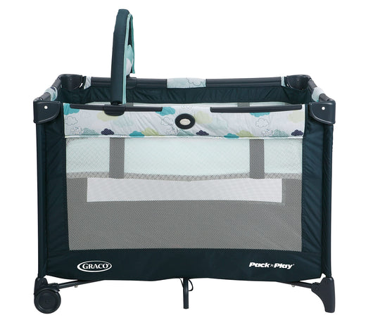 Graco Pack and Play On the Go Playard | Includes Full-Size Infant Bassinet, Push Button Compact Fold, Stratus , 39.5x28.25x29 Inch (Pack of 1)**New in box**