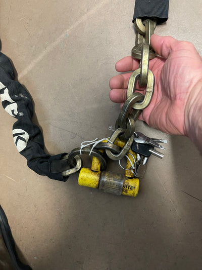 USED KRYPTONITE BIKE LOCK AND CHAIN - MASSIVE !