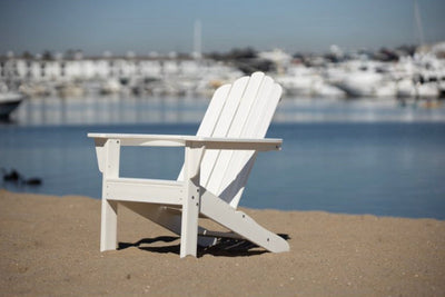 LuXeo Marina White Poly Outdoor Adirondack Chair- NEW IN BOX!!!