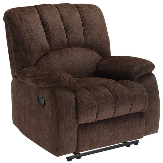 Mainstays Small Space Recliner with Pocketed Comfort Coils, Upholstered,Brown**New and assembled**