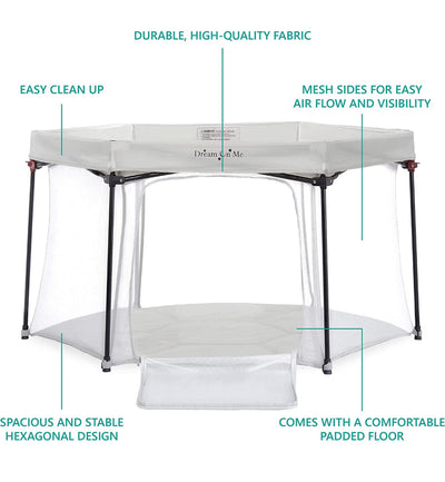 Dream On Me Onyx Playpen in Grey, Baby Playpen, Portable and Lightweight, Playpen for Babies and Toddler - Comes with a Comfortable Padded Floor- NEW IN BOX!!!