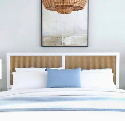 Hillsdale Furniture Serena Wood and Cane Panel Full/Queen Headboard, White!! NEW IN BOX!!
