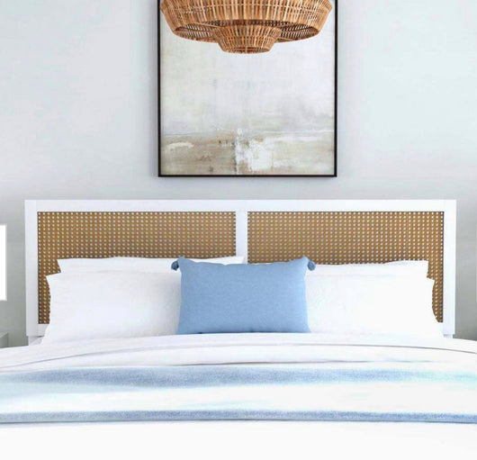 Hillsdale Furniture Serena Wood and Cane Panel Full/Queen Headboard, White!! NEW IN BOX!!