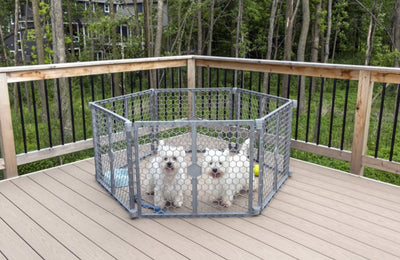 Carlson Pet Products 2 in 1 Dog Gate and Pen, Gray, 192"L x 2"W x 26"H- NEW IN BOX!!!