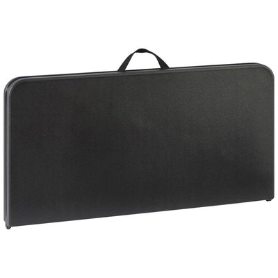 Mainstays 34" Resin Plastic Top Fold-in-Half Table, Rich Black**New**