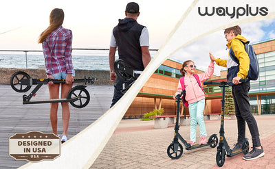 WAYPLUS Kick Scooter for Ages 6+,Kid, Teens & Adults. Max Load 240 LBS. Foldable, Lightweight, 8IN Big Wheels for Kids, Teen and Adults, 4 Adjustable Levels. Bearing ABEC9**New in box**